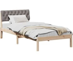 Lova Lovos rėmas Ruda ir taupe 90 x 200 cm Pušies masyvas