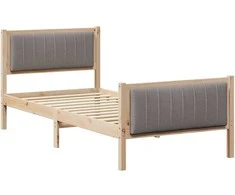 Lova Lovos rėmas Ruda ir taupe 90 x 200 cm Pušies masyvas