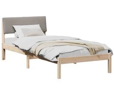 Lova Lovos rėmas Ruda ir taupe 90 x 200 cm Pušies masyvas