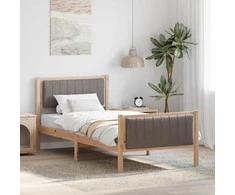 Lova Lovos rėmas Ruda ir taupe 90 x 200 cm Pušies masyvas