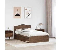 Lova Lovos rėmas Rudas ąžuolas 120 x 190 cm Kietos pušies mediena