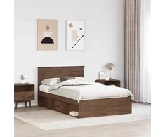 Lova Lovos rėmas Rudas ąžuolas 120 x 200 cm Kietos pušies mediena