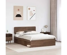Lova Lovos rėmas Rudas ąžuolas 140 x 200 cm Kietos pušies mediena
