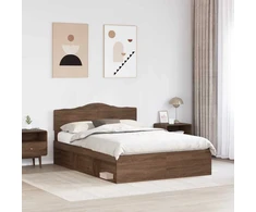 Lova Lovos rėmas Rudas ąžuolas 140 x 200 cm Kietos pušies mediena