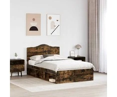 Lova Lovos rėmas Rūkyta ąžuolas 120 x 190 cm Kietos pušies mediena