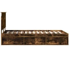 Lova Lovos rėmas Rūkyta ąžuolas 120 x 200 cm Kietos pušies mediena