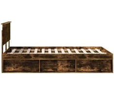 Lova Lovos rėmas Rūkyta ąžuolas 120 x 200 cm Kietos pušies mediena