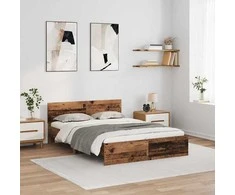 Lova Lovos rėmas Senovinis medis 120 x 190 cm Apdirbta mediena