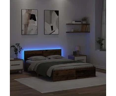 Lova Lovos rėmas Senovinis medis 150 x 200 cm Apdirbta mediena