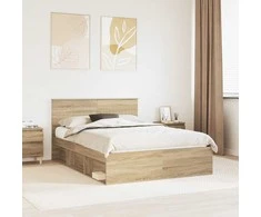 Lova Lovos rėmas Sonoma 140 x 200 cm Kietos pušies mediena