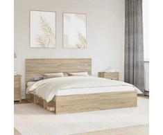 Lova Lovos rėmas Sonoma 200 x 200 cm Kietos pušies mediena