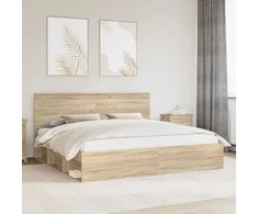 Lova Lovos rėmas Sonoma 200 x 200 cm Kietos pušies mediena