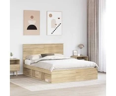 Lova Lovos rėmas Sonoma ąžuolas 150 x 200 cm Kietos pušies mediena