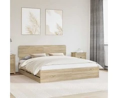 Lova Lovos rėmas Sonoma ąžuolas 200 x 200 cm Dirbtinė mediena