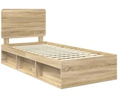 Lova Lovos rėmas Sonoma ąžuolas 75 x 190 cm Kietos pušies mediena