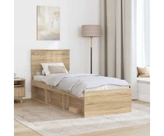 Lova Lovos rėmas Sonoma ąžuolas 75 x 190 cm Kietos pušies mediena