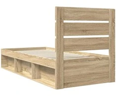 Lova Lovos rėmas Sonoma ąžuolas 75 x 190 cm Kietos pušies mediena
