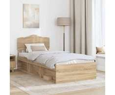 Lova Lovos rėmas Sonoma ąžuolas 75 x 190 cm Kietos pušies mediena