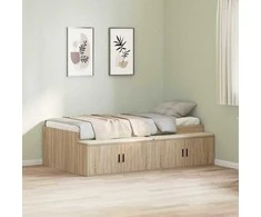 Lova Lovos rėmas Sonoma ąžuolas 80 x 200 cm Apdirbta mediena