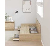 Lova Lovos rėmas Sonoma ąžuolas 80 x 200 cm Apdirbta mediena