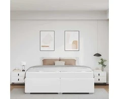Lova Lovos rėmas su čiužiniu Balta 200 x 200 cm audinys