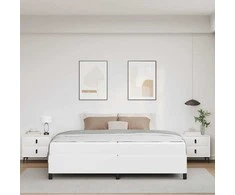 Lova Lovos rėmas su čiužiniu Balta 200 x 200 cm audinys