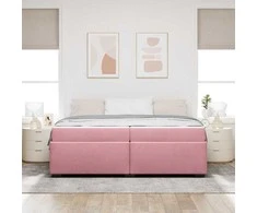 Lova Lovos rėmas su čiužiniu Rožinė 200 x 200 cm audinys