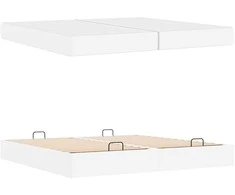 Lova Lovos rėmas su čiužiniu su čiužiniu 2 pcs Balta PVC