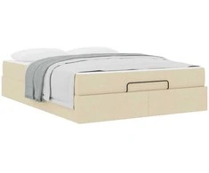 Lova Lovos rėmas su čiužiniu 2 pcs Kreminė audinys