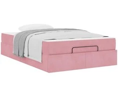 Lova Lovos rėmas su čiužiniu 2 pcs Rožinė Aksomas