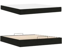 Lova Lovos rėmas su čiužiniu 2 pcs Juoda Aksomas