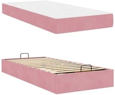 Lova Lovos rėmas su čiužiniu 2 pcs Rožinė Aksomas