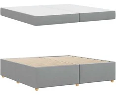 Lova Lovos rėmas su čiužiniu Šviesiai pilka 200 x 200 cm audinys