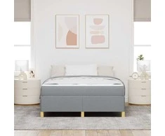Lova Lovos rėmas su čiužiniu Šviesiai pilka 140 x 200 cm audinys