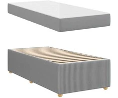 Lova Lovos rėmas su čiužiniu Šviesiai pilka 80 x 200 cm audinys