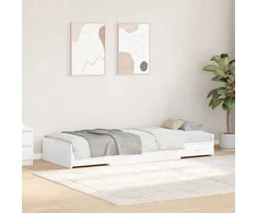 Lova Lovos rėmas su galvūgalio Balta 98.5 x 200 cm Apdirbta mediena