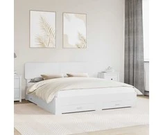 Lova Lovos rėmas su galvūgalio Balta 180 x 200 cm Apdirbta mediena