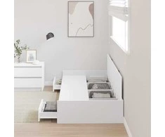 Lova Lovos rėmas su galvūgalio Balta 90 x 200 cm Apdirbta mediena