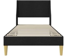 Lova Lovos rėmas Paprastas su galvūgalio Juodas 90 x 200 cm audinys