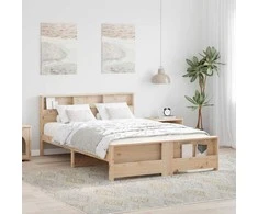 Lova Lovos rėmas su galvūgalio Ruda 160 x 200 cm Apdirbta mediena