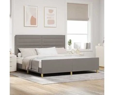 Lova Lovos rėmas su galvūgalio Taupe 200 x 200 cm audinys