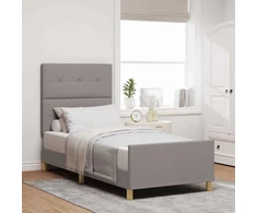 Lova Lovos rėmas su galvūgalio Taupe 90 x 190 cm audinys