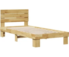 Lova lovos rėmas su galvūgaliu be čiužinio 75x190 cm ąžuolo masyvo