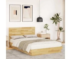 Lova lovos rėmas su galvūgaliu be čiužinio 120x200 cm ąžuolo masyvo