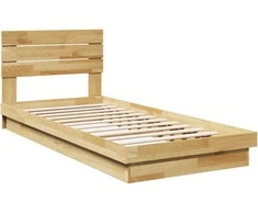 Lova lovos rėmas su galvūgaliu be čiužinio 75x190 cm ąžuolo masyvo