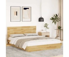 Lova lovos rėmas su galvūgaliu be čiužinio 160x200 cm ąžuolo masyvo