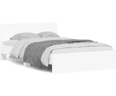 Lova Lovos rėmas su galvūgaliu ir LED, baltos spalvos, 140x190cm