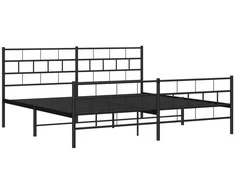Lova Lovos rėmas su galvūgaliu/kojūgaliu, juodas, 200x200cm, metalas