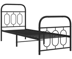 Lova Lovos rėmas su galvūgaliu/kojūgaliu, juodas, 75x190cm, metalas
