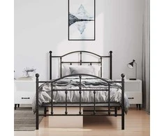 Lova Lovos rėmas su galvūgaliu/kojūgaliu, juodas, 100x190cm, metalas